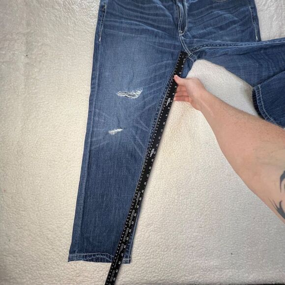 Ariat Denim Jeans Womens 33 Regular Blue Boyfriend Fit Dark Wash Stretch Denim - Picture 8 of 16